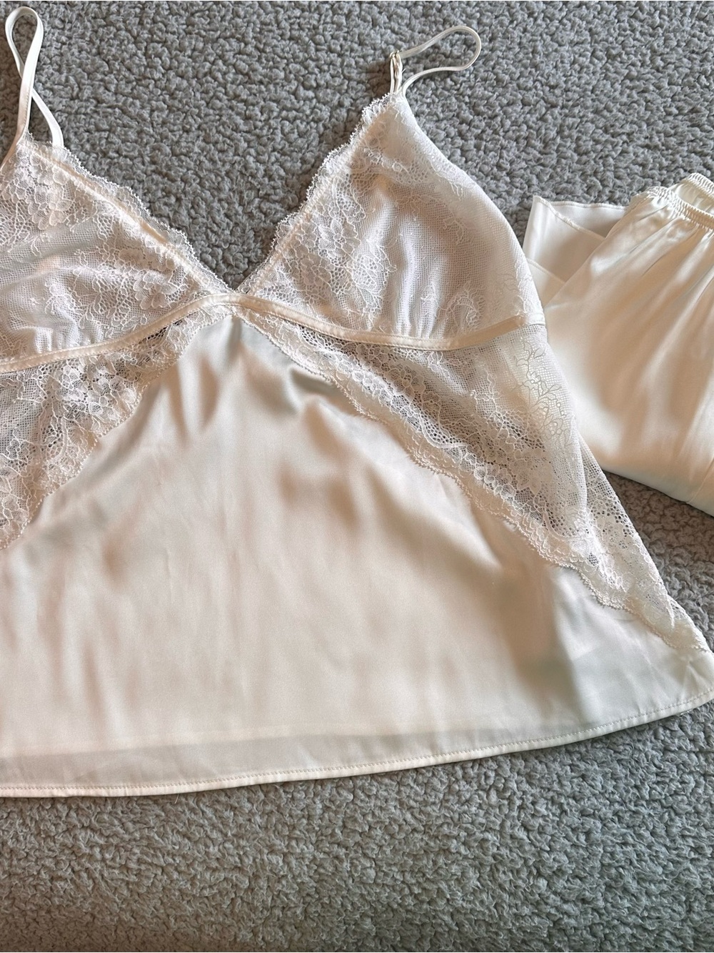 Abercrombie & Fitch Lace-Trim Satin matching set